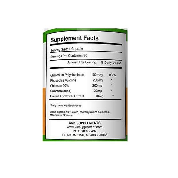 Комплекс для зниження ваги Krk Supplements Fat and Carb Blocker 90 Caps | Зображення 1