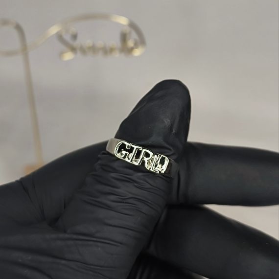 Кольцо #29 для фото ногтей (маникюра) цвет серебро