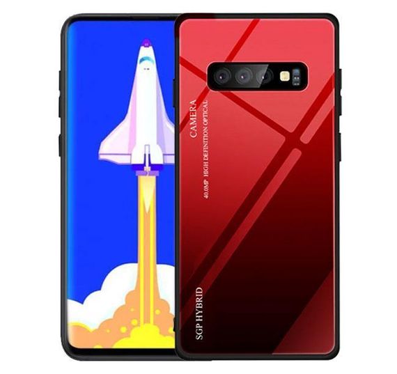 Чехол бампер Primo Gradient Glass для Samsung Galaxy S10 (SM-G973) - Red | Зображення 4