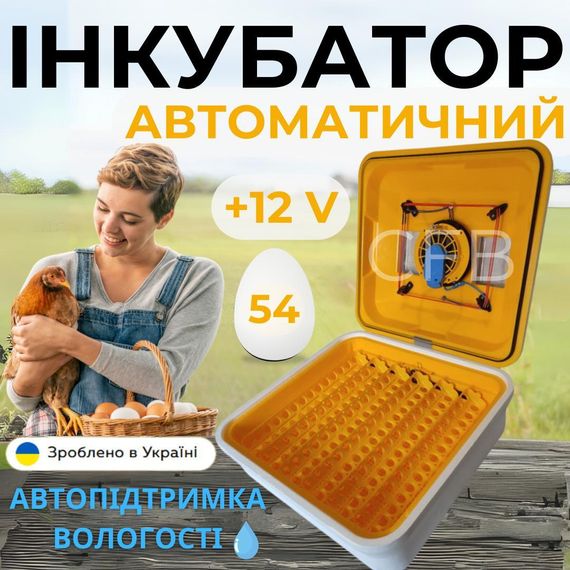 Автоматический инкубатор для куриных яиц Теплуша ЕВРО АКВА-88 12/50 ТАВ ТЕНовый с питанием 2в1 12В и 220В