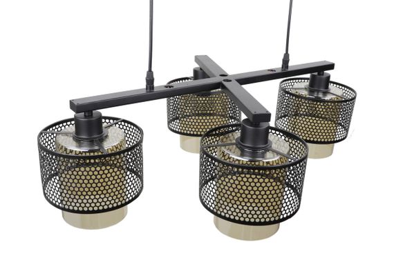 Люстра підвісна LOFT на 4 лампочки 25069 Чорний 30-100х50х72 см. | Зображення 3