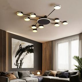 Люстра світлодіодна стельова LED світильник для квартири на стелю лед 26567 Чорний 10х100х100 см.