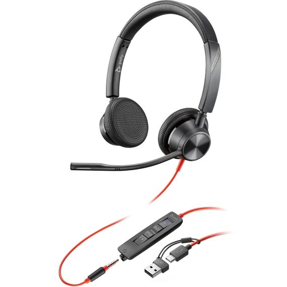 Гарнітура Poly BlackWire C3325 USB-C HS Stereo +3.5mm Plug +USB-C/A Adapter