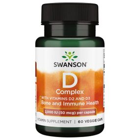 Витамин D Swanson D Complex D2 abd D3 2000iu 50 mcg 60 Caps
