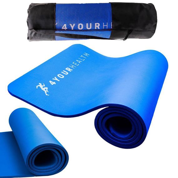 Килимок для йоги та фітнесу + чохол 4yourhealth Fitness Yoga Mat 0101 (180*61*1см) Блакитний | Зображення 4