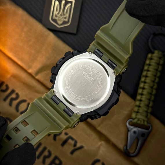 Спортивний чоловічий годинник Awarder 004AGTPO Поліція Зелений + Коробка | Зображення 4