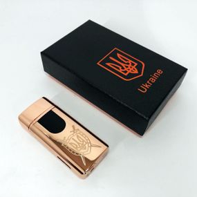 Электрическая и газовая зажигалка Украина с USB-зарядкой HL-431. EJ-514 Цвет: золотой