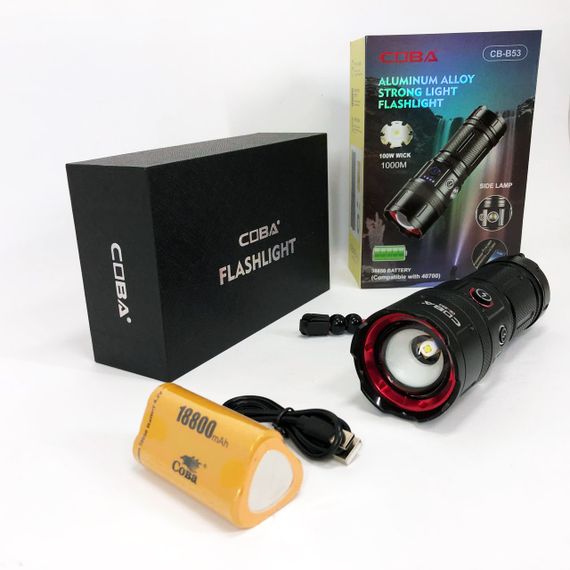 Ліхтар CB-B53-TG, 3х18650, power bank, індикація заряду, Ліхтарик світлодіодний для туриста надпотужний | Зображення 1