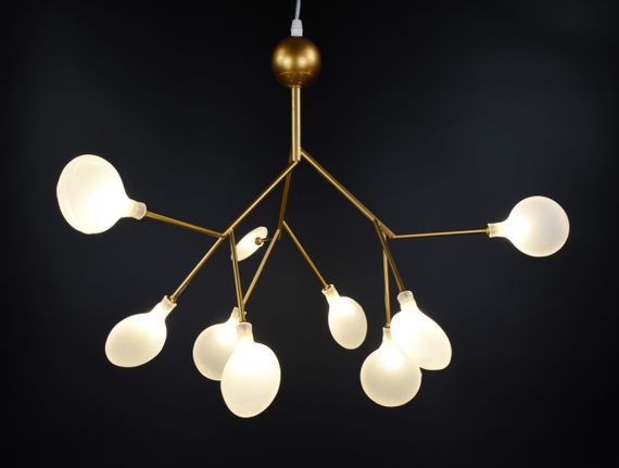 Люстра підвісна на 9 лампочок 26141 Золото 60-150х56х56 см. | Зображення 3