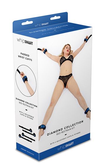 Набір БДСМ для ліжка WHIPSMART DIAMOND BED RESTRAIN KIT BLUE sexstyle | Зображення 1