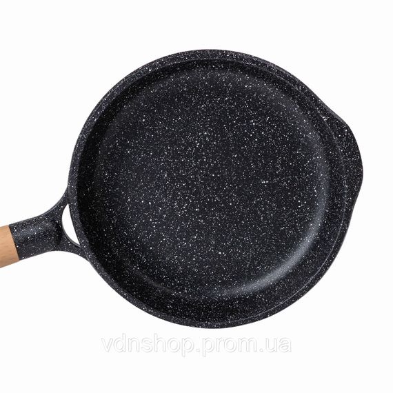 Мармурова алюмінієва сковорода з антипригарним покриттям Ø 22 см чорна MGC HP-4-422B | Зображення 1
