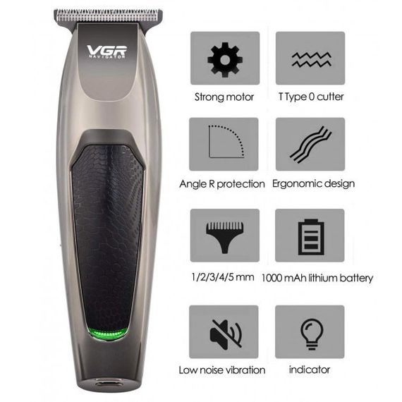 Бездротова електробритва VGR V-030 / Машинка для стрижки голови / FR-279 Машинка окантувальна | Зображення 5