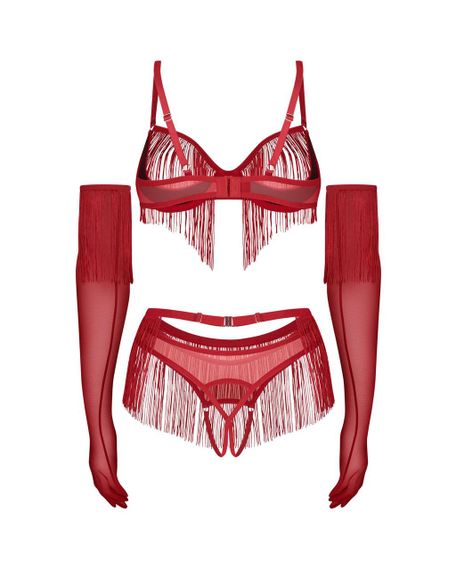 Комплект Obsessive Rossay Red 4-pcs crotchless set 2XL/3XL Sex Aura | Зображення 5