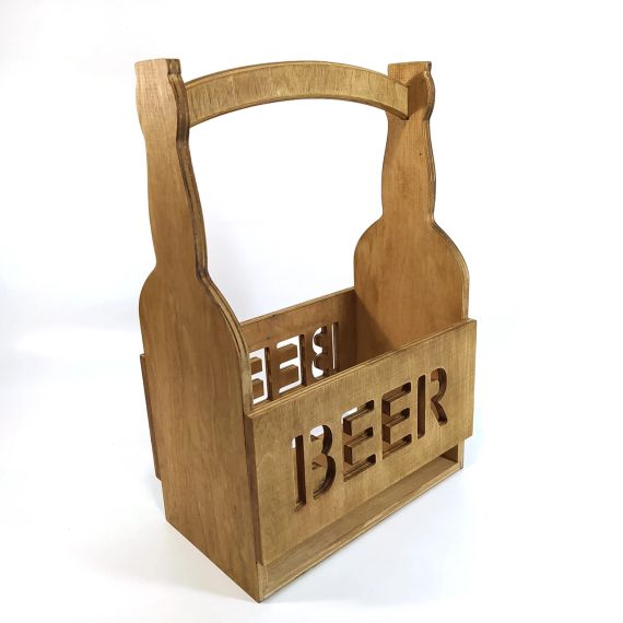 Ящик для пивних пляшок BEER 23х36х16 см Майстерня містера Томаса фанера 10 мм горіх | Зображення 1