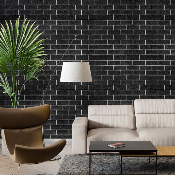 Панель стінова 700х700х5мм Чорна цегла з білим SW-00001503 | Зображення 6