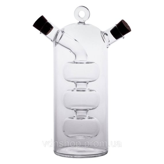 Пляшка для олії та оцту 2 в 1 скляна 400 мл для оливкової, соняшникової олії та оцту HP-34-15 | Зображення 3