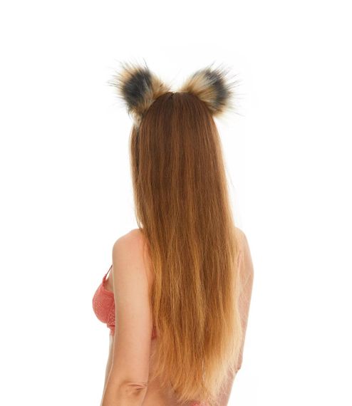 Хутряні вушка єнота, Коричневі з чорним OKOVA sexstyle | Зображення 2