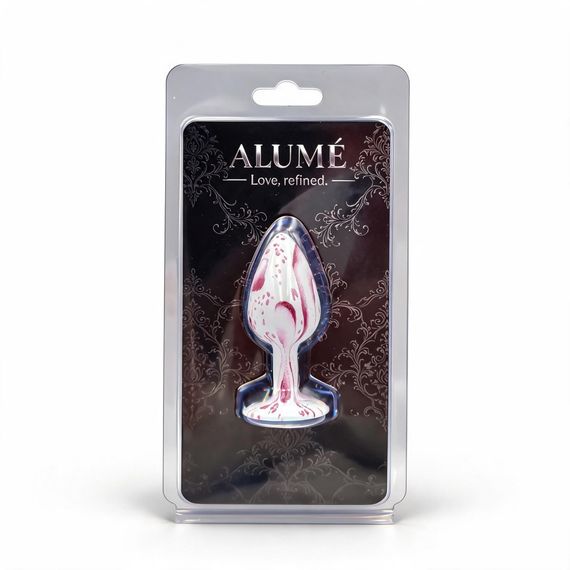 Анальная пробка S, ALUME с дизайнерским белым цветом и белым круглым камнем Sex Aura | Зображення 1