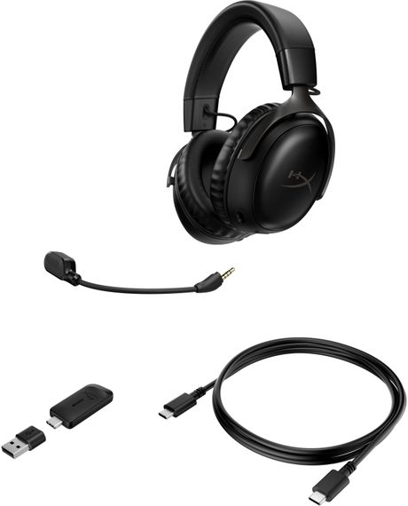 Гарнітура HyperX ігрова Cloud III, WL/USB-A/USB-C, чорний (77Z45AA) | Зображення 6
