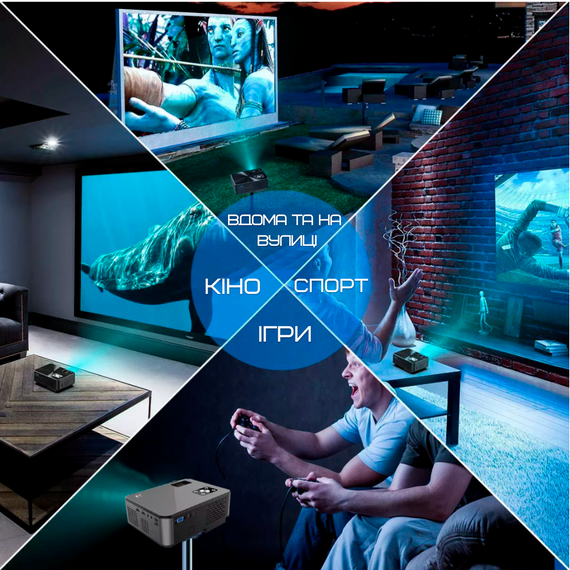 Портативный Проектор Android 9.0 Full HD 1920*1080 P + WIFI + Bluetooth с Динамиками 3200 Lumen Мини LED Проектор Домашний | Зображення 9