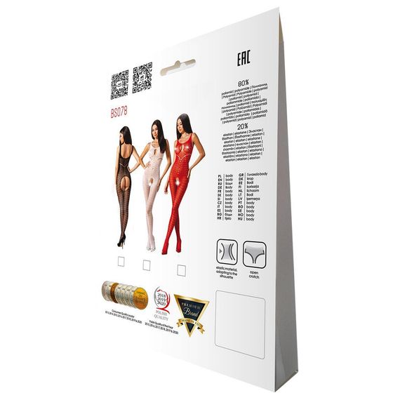 Бодістокінг з доступом до інтимних місць Passion BS078 red, One size | Зображення 4