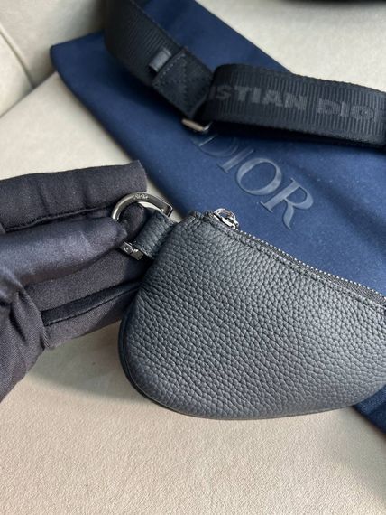 Месенджер Dior Saddle Black чорний c856 | Зображення 3