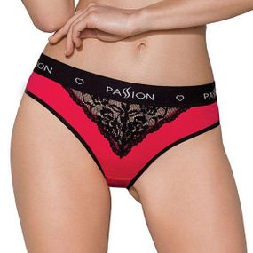 Трусики з широкою гумкою і мереживом Passion PS001 PANTIES S, red-black Sex Aura