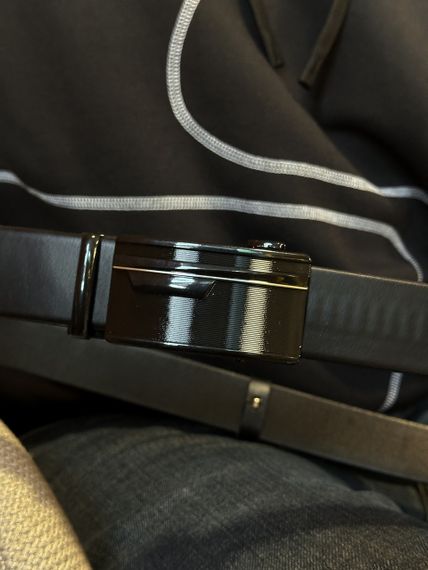 Мужской кожаный ремень с пряжкой автомат 4978 | Зображення 5