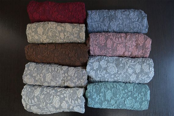 Жаккардові чехли на стільці Roza з спідницею Коричневий | Зображення 4