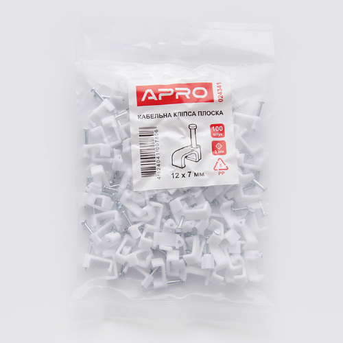 Кабельна кліпса 12*7мм плоска 100шт/уп Туреччина APRO | Зображення 4