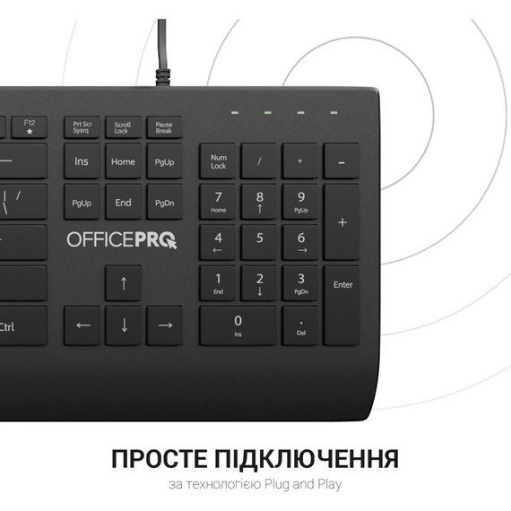 Клавіатура OfficePro SK360 USB Black (SK360) | Зображення 9