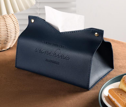 Диспенсер для паперових серветок, серветниця з екошкіри Синій