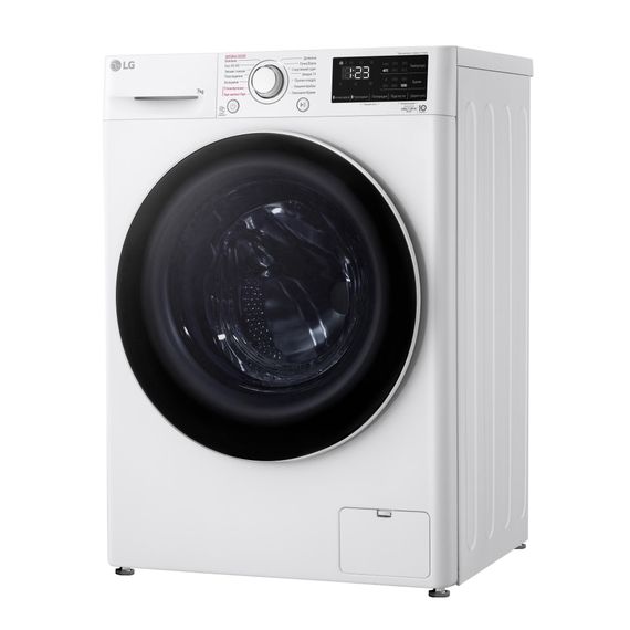 Пральна машина LG фронтальна, 7кг, 1200, A+++, 48см, дисплей, пара, інвертор, білий (F2V3HS0WW) | Зображення 4
