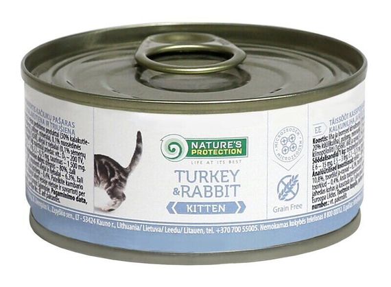 Вологий корм з індичатиною і кролятиною для молодих кошенят Nature's Protection Kitten Turkey&Rabbit 100г