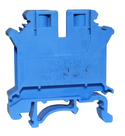 Клема КНГ-UK6 57А 0.5-6мм2 гвинтова синя набірна на DIN-рейку без маркера без кришки Ny95506251 | Зображення 2
