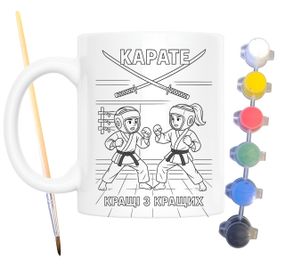 Набор для творчества кружка раскраска Каратист 330 мл белая (КР0107)