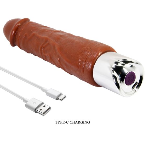 Перезаряжаемый вибратор реалистик Pretty Love - Rufus Pro Realistic Vibrating Dildo Brown, BW-500082DC Sex Aura | Зображення 7