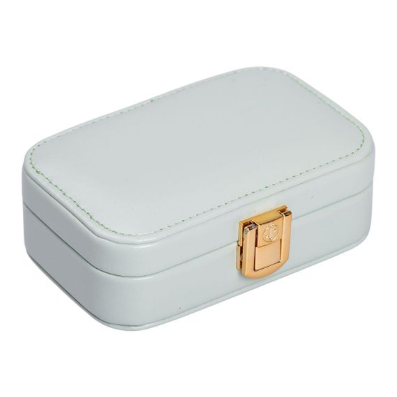 Шкатулка для украшений из эко кожи 12×7.5×4 см с застежкой органайзер для ювелирных изделий HP-5-34GR | Зображення 2