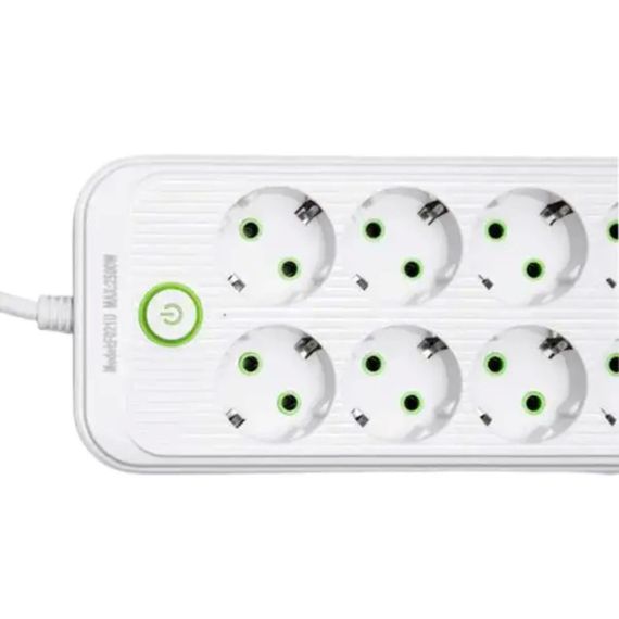 Мережевий фільтр-подовжувач 8 розеток 4xUSB-A 2xUSB-C 5м білий  HP-5-55 | Зображення 2