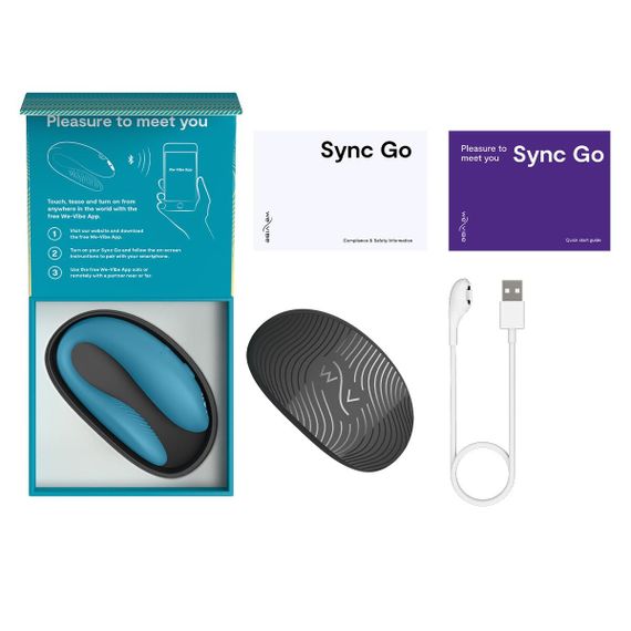 Смарт-вібратор для пар We-Vibe Sync GO Turquoise, тревел-кейс, пульт ДК | Зображення 7