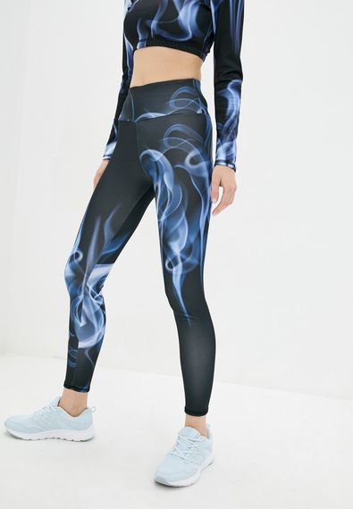 Спортивные леггинсы 4Profi с принтом"Дым" размер XXL дайвинг  16183