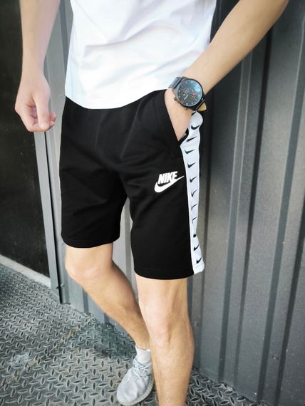 Чоловічі шорти Nike чорні (лампас) | Зображення 1