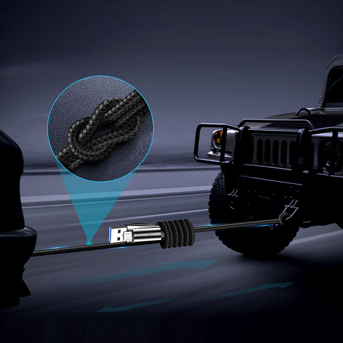 Кабель USB MicroUSB ColorWay CW-CBUM035-BK 2,4A плетений шнур 1м чорний | Зображення 6