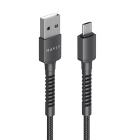Кабель USB MicroUSB Havit HV-CB6195 2,1А 1м чорний