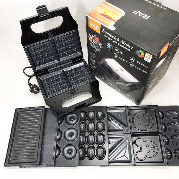 Настільний електричний гриль для кухні RAF, Гриль контактний плоский Електричний для квартири QX-68 | Зображення 5