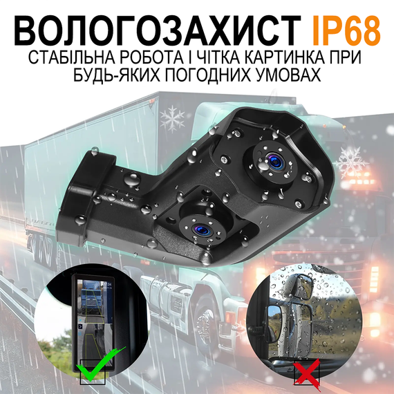 Цифрова система замінників дзеркал заднього виду Podofo A3713A, електронне дзеркало 10.36” з камерою заднього виду для моніторингу сліпих зон вантажних автомобілів (праве) | Зображення 4