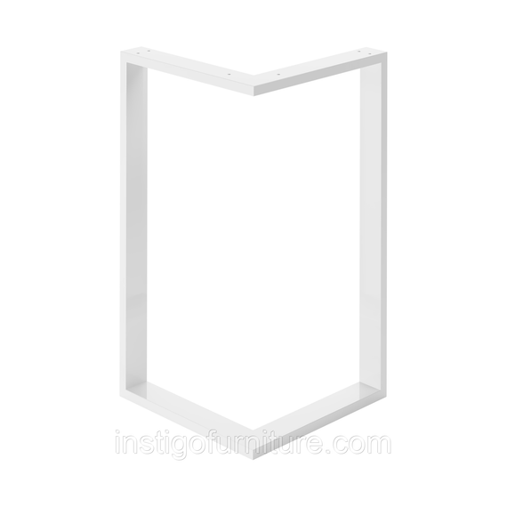 Опора ножка для стола из металла 566×325mm, H=730mm (профильная труба: 60x20mm) Белый | Зображення 1