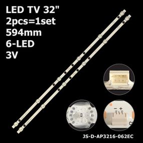 LED підсвітка TV 32" JS-D-AP3216-062EC JS-D-AP3216-062EC(70629) HY-B320-03T3030B06 V2 HL-24320A28-070 2шт.