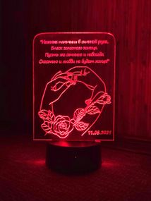 Акриловый светильник-ночник Любовь 2 красный tty-n000508