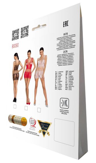 Бодистокинг мини-платье с бабочками Passion BS090 One Size red sexstyle | Зображення 6